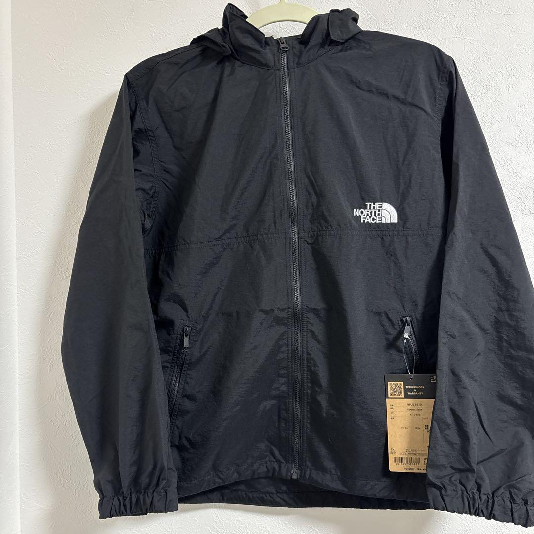 【新品】ノースフェイス コンパクトジャケット NPJ22510 ブラック　160