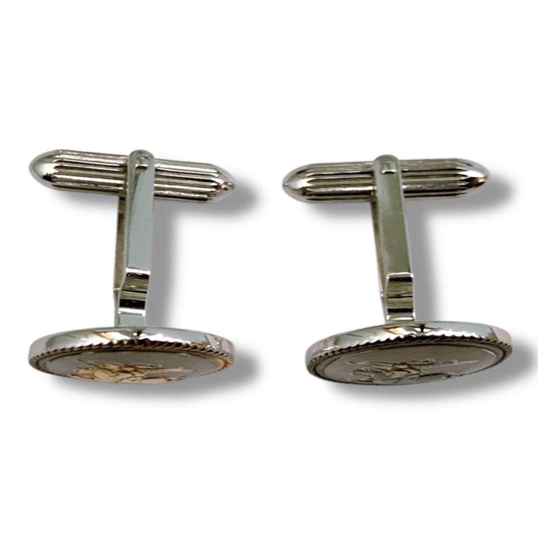 バーバリー 良品 SV925 ホースロゴ カフス ネクタイピンセット 箱付き