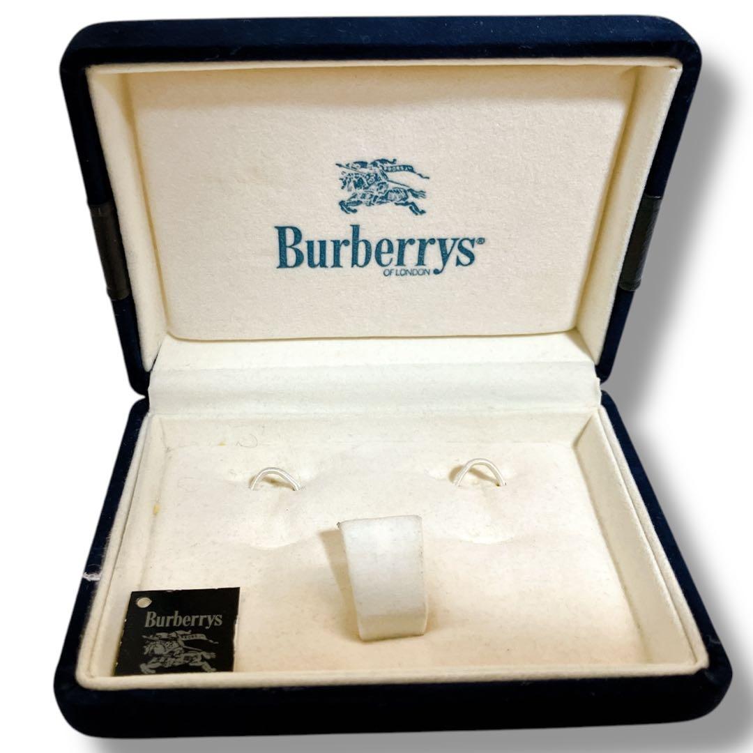 バーバリー 良品 SV925 ホースロゴ カフス ネクタイピンセット 箱付き