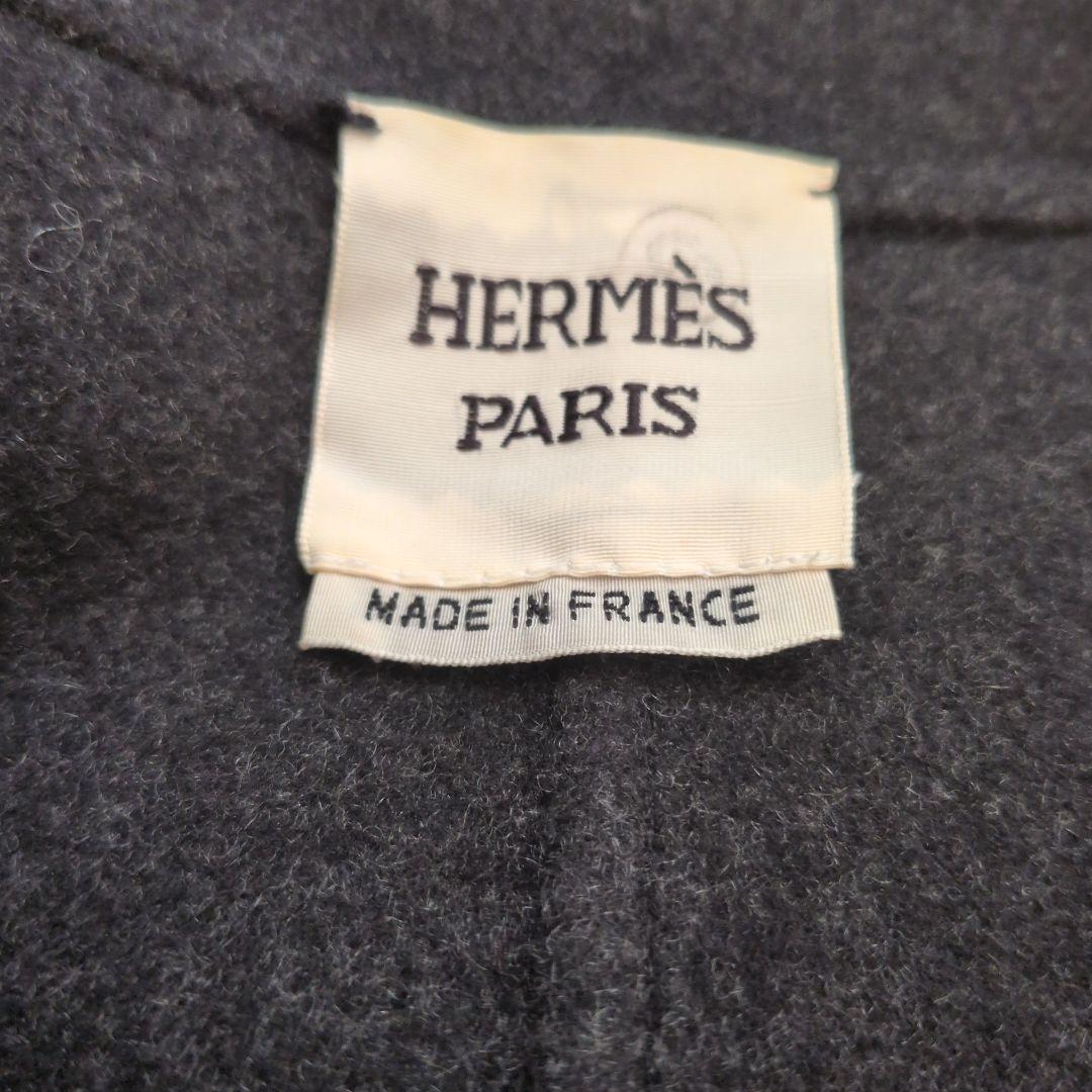 HERMES ダークグレー ピーコート