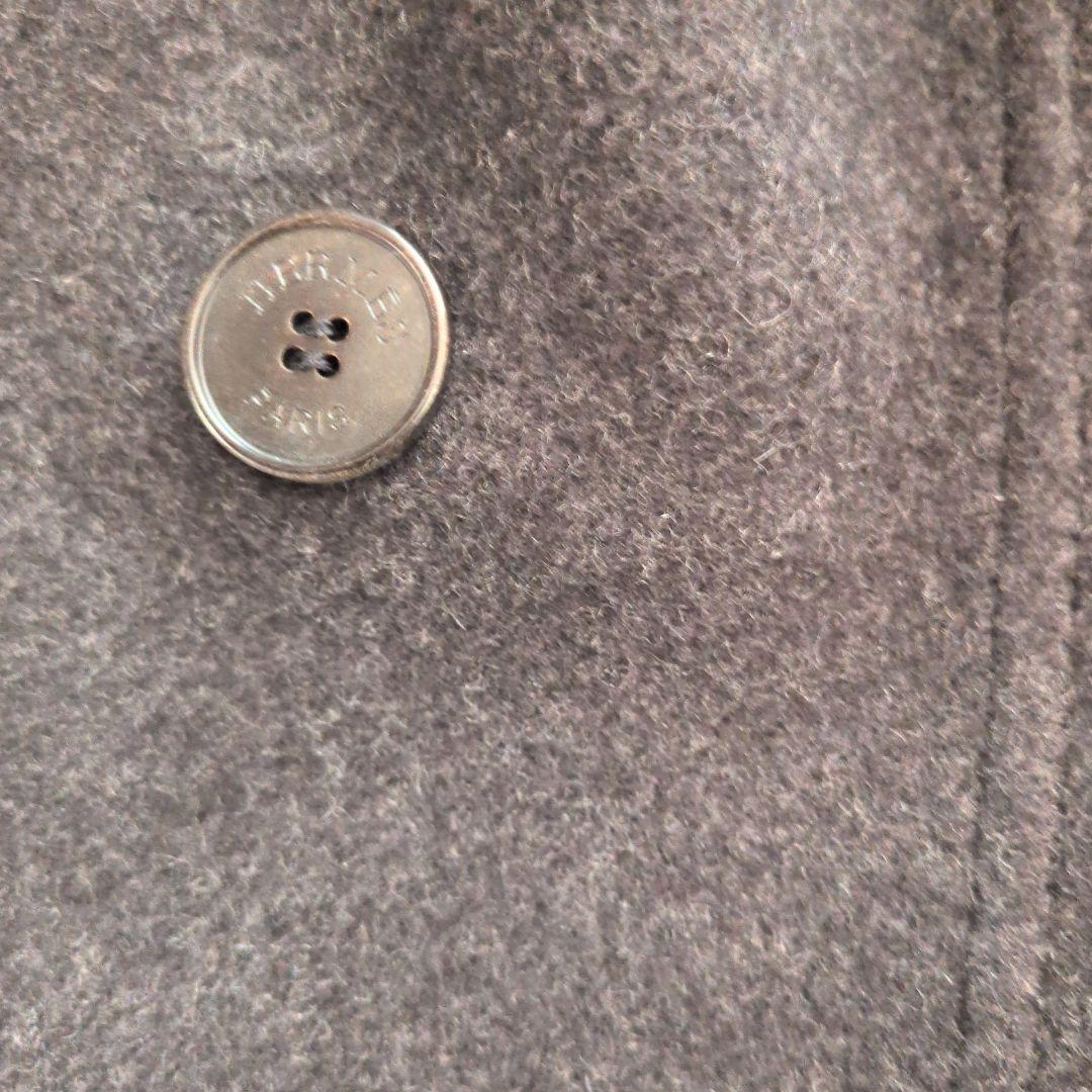 HERMES ダークグレー ピーコート