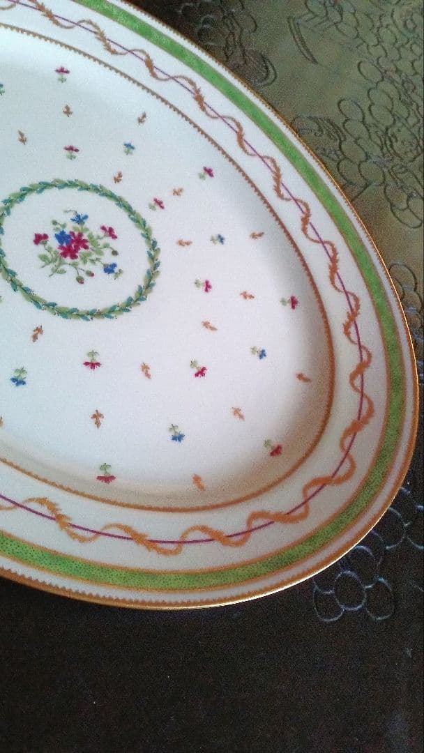 アビランド　リモージュ　ヴューパリ ヴェール　オーパル大皿　グリーン フランス