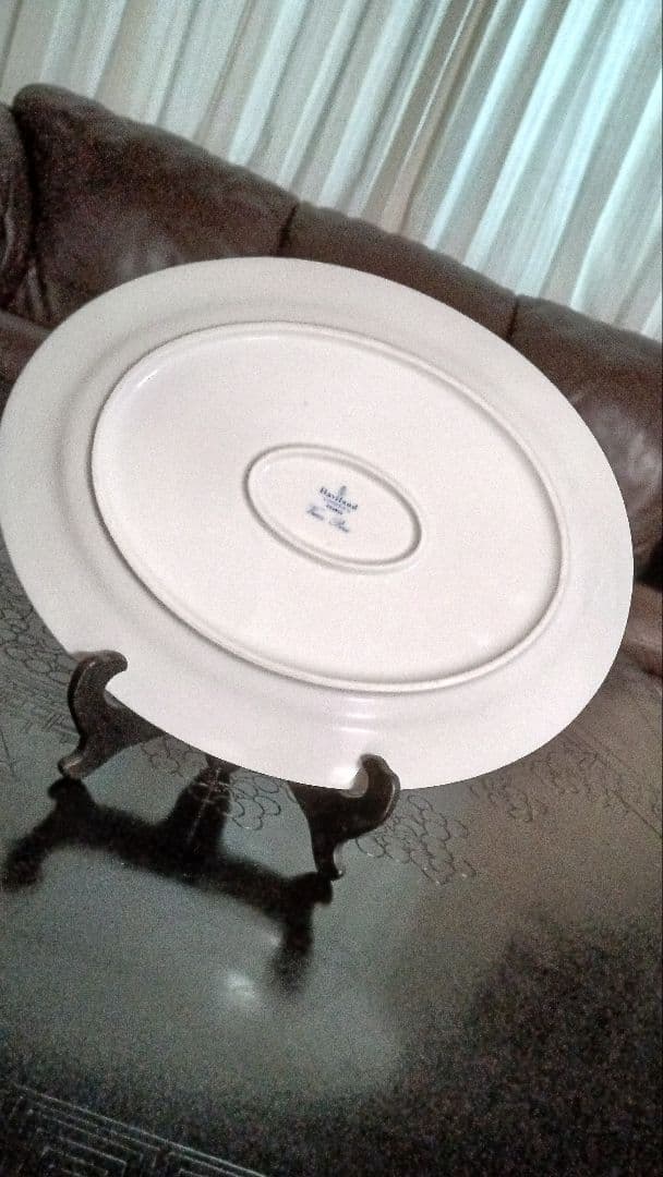 アビランド　リモージュ　ヴューパリ ヴェール　オーパル大皿　グリーン フランス