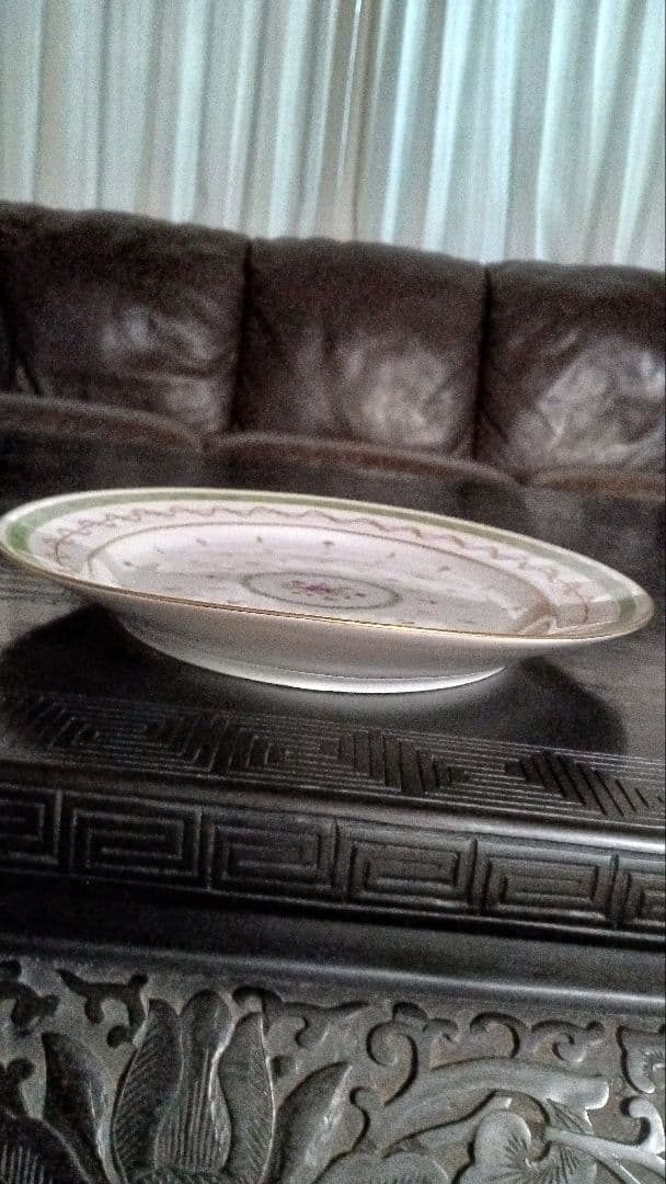 アビランド　リモージュ　ヴューパリ ヴェール　オーパル大皿　グリーン フランス