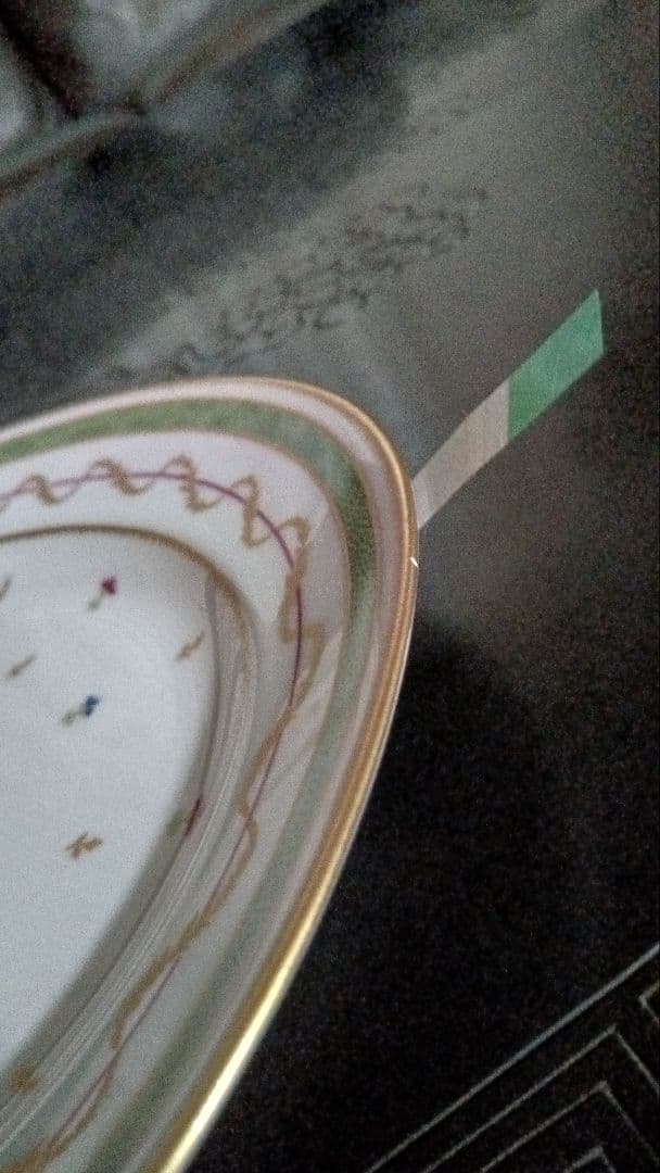 アビランド　リモージュ　ヴューパリ ヴェール　オーパル大皿　グリーン フランス