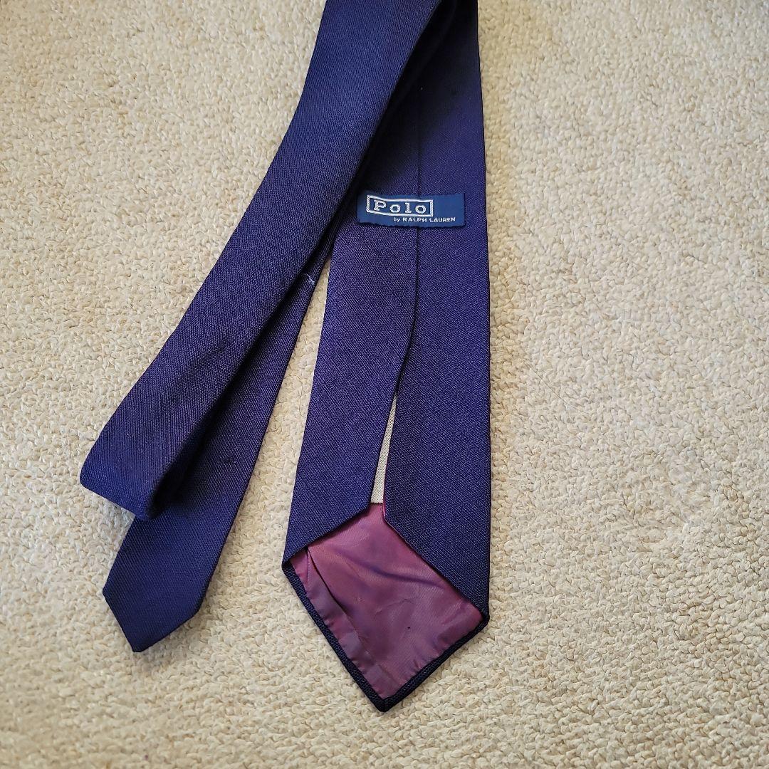 ポロ刺繍ネイビー ネクタイ