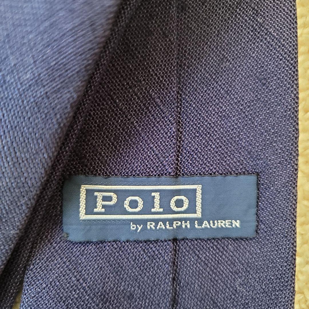 ポロ刺繍ネイビー ネクタイ