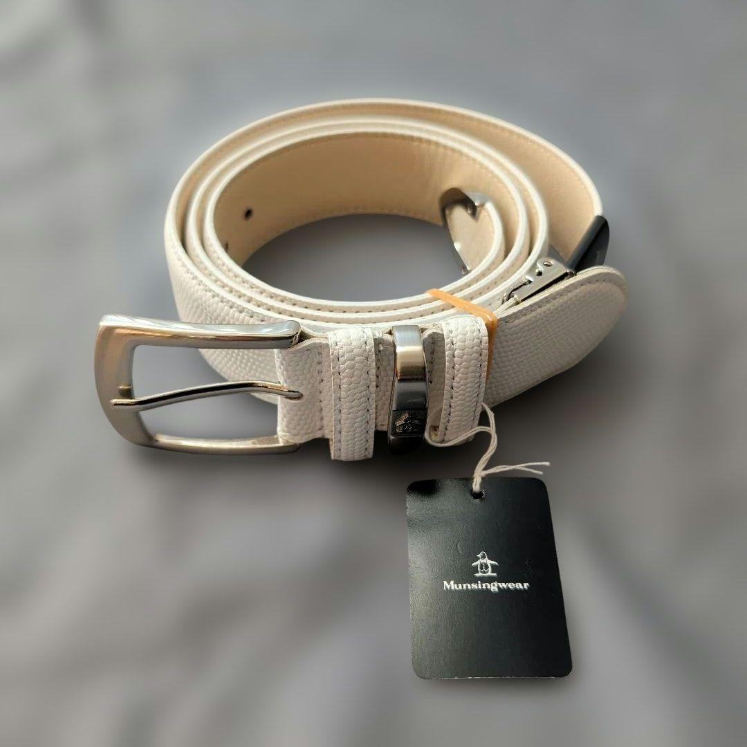 未使用　マンシングウェア　レザー製ベルト ホワイト・ブラウン 2本セット