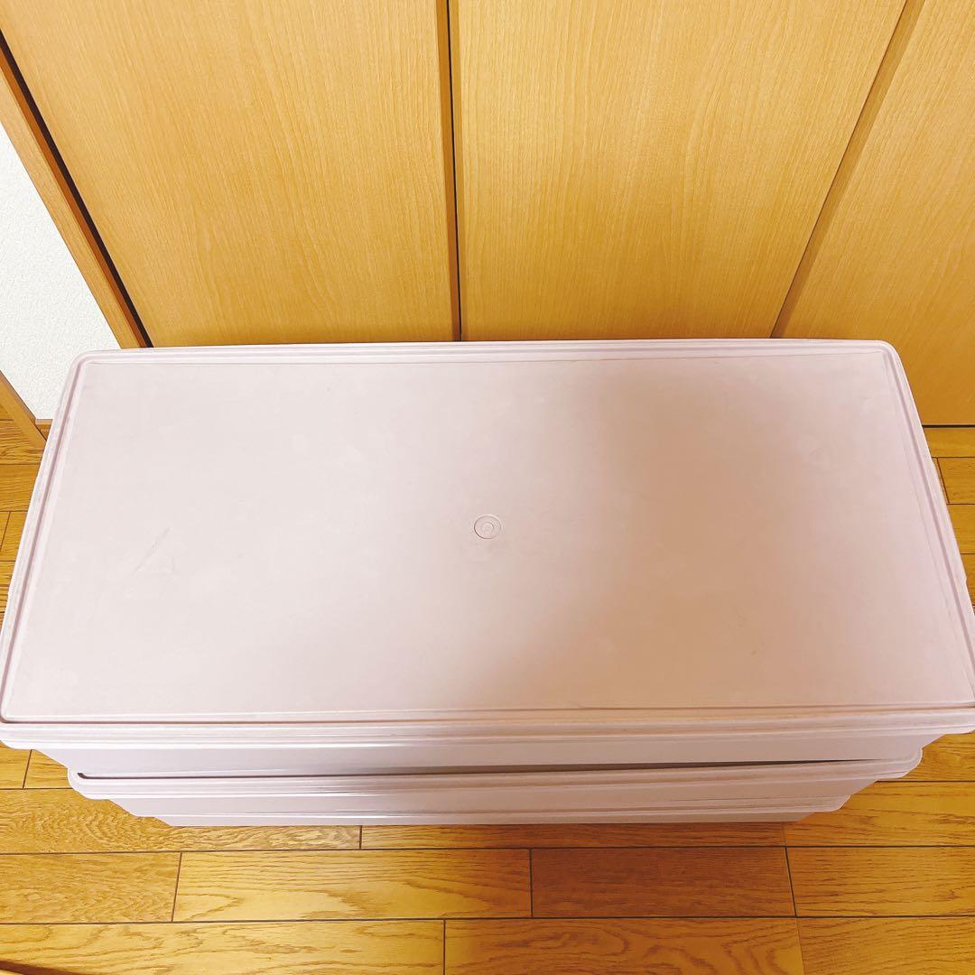 ★タッパーウェア ロングケース 衣装ケース ピンク3個 廃番品