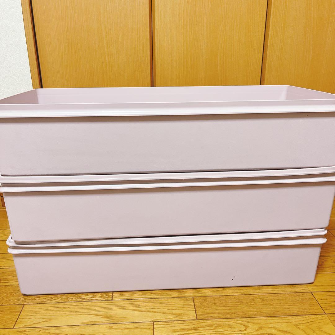 ★タッパーウェア ロングケース 衣装ケース ピンク3個 廃番品