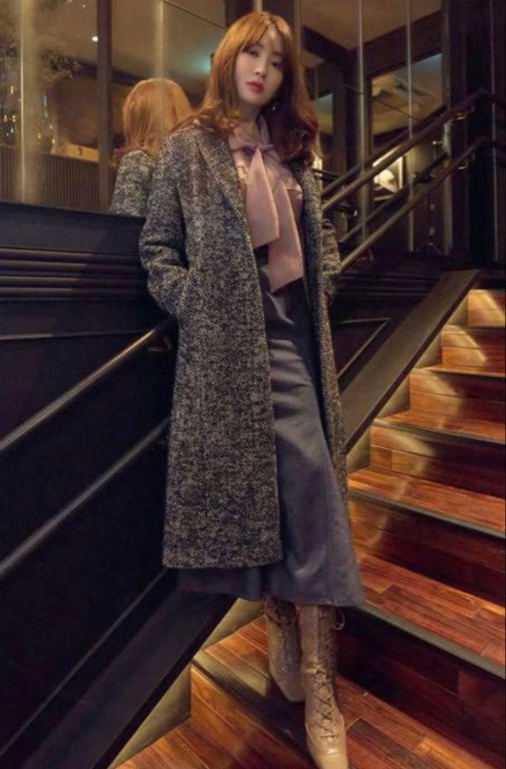 ジャケット・アウター herlipto HerringboneWoolBlendChesterCoat