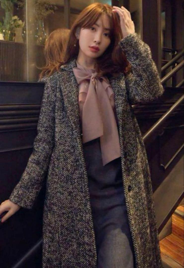 ジャケット・アウター herlipto HerringboneWoolBlendChesterCoat