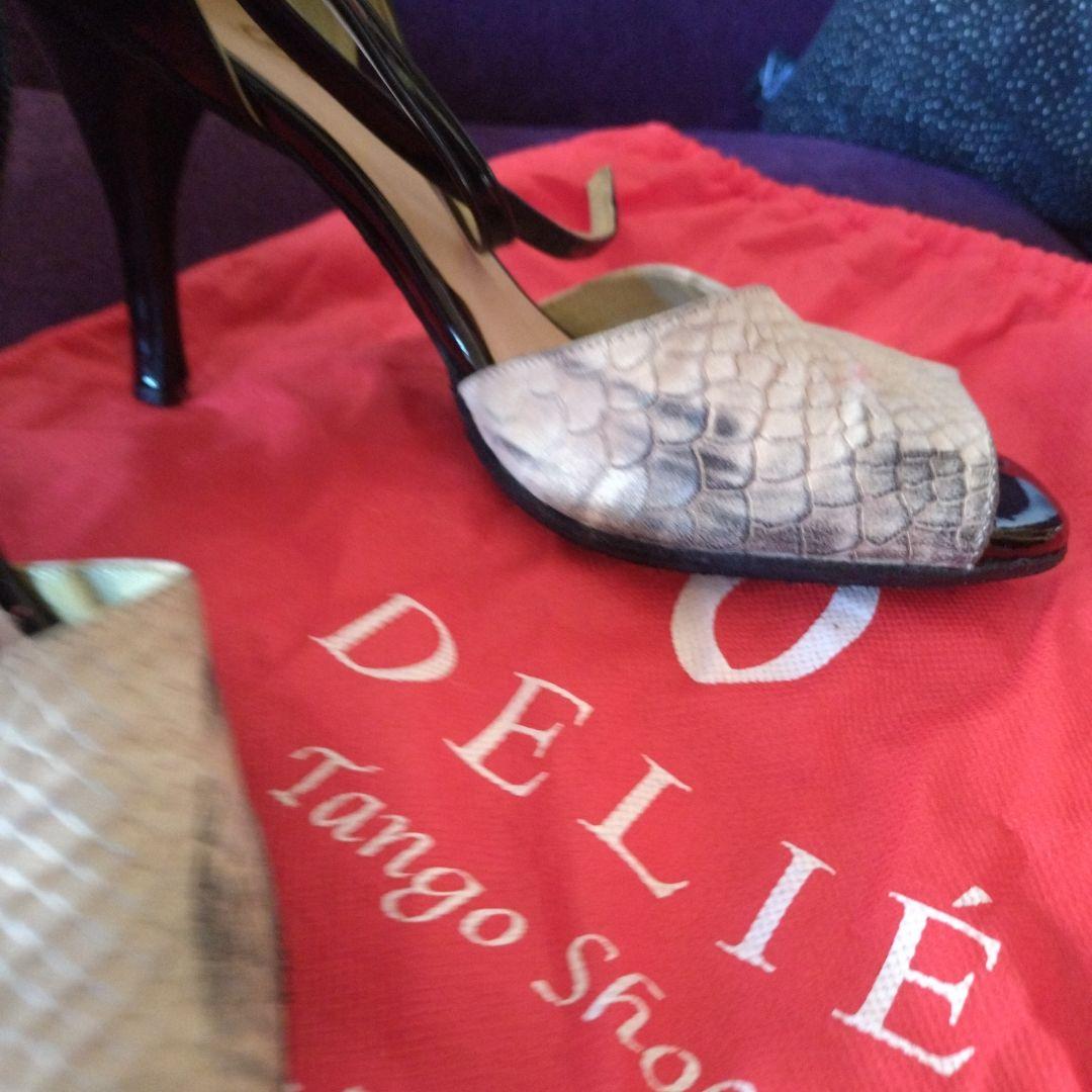 一度使用美品 Delie エナメル・クロコダイル風アルゼンチンタンゴ 社交ダンス