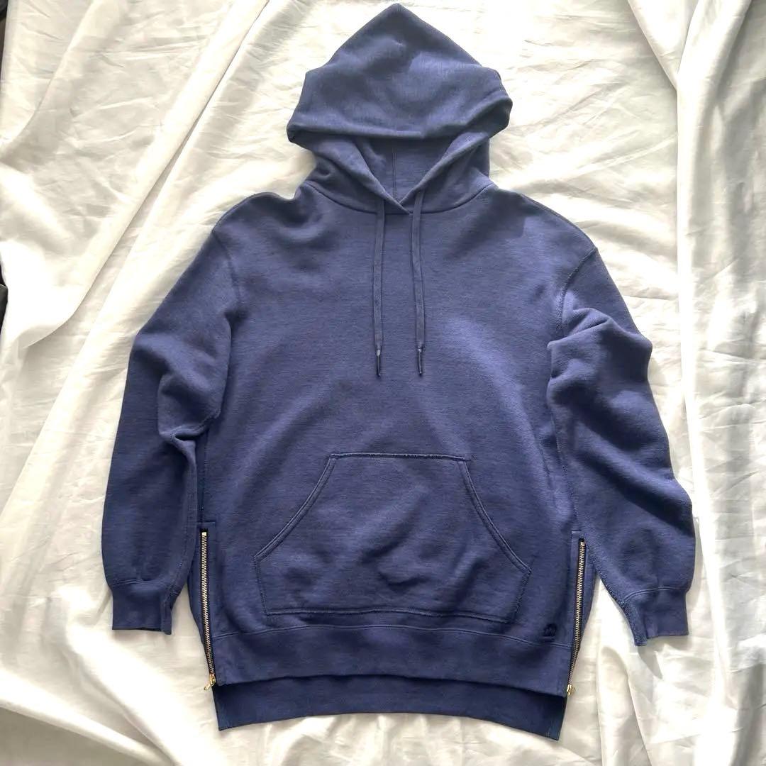 お値下げ！【Drawer】コットンパーカー フーディー カシミヤ ブルー系 2