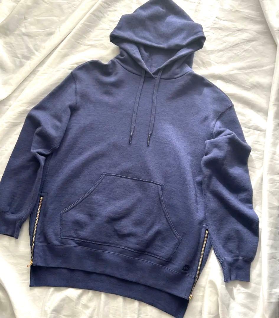 お値下げ！【Drawer】コットンパーカー フーディー カシミヤ ブルー系 2