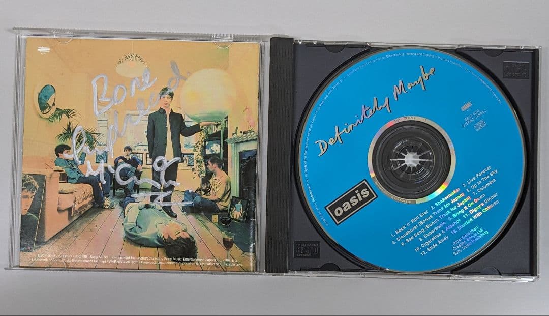 オアシス 初期メンバー直筆サイン CD リアム・ギャラガー ノエル・ギャラガー