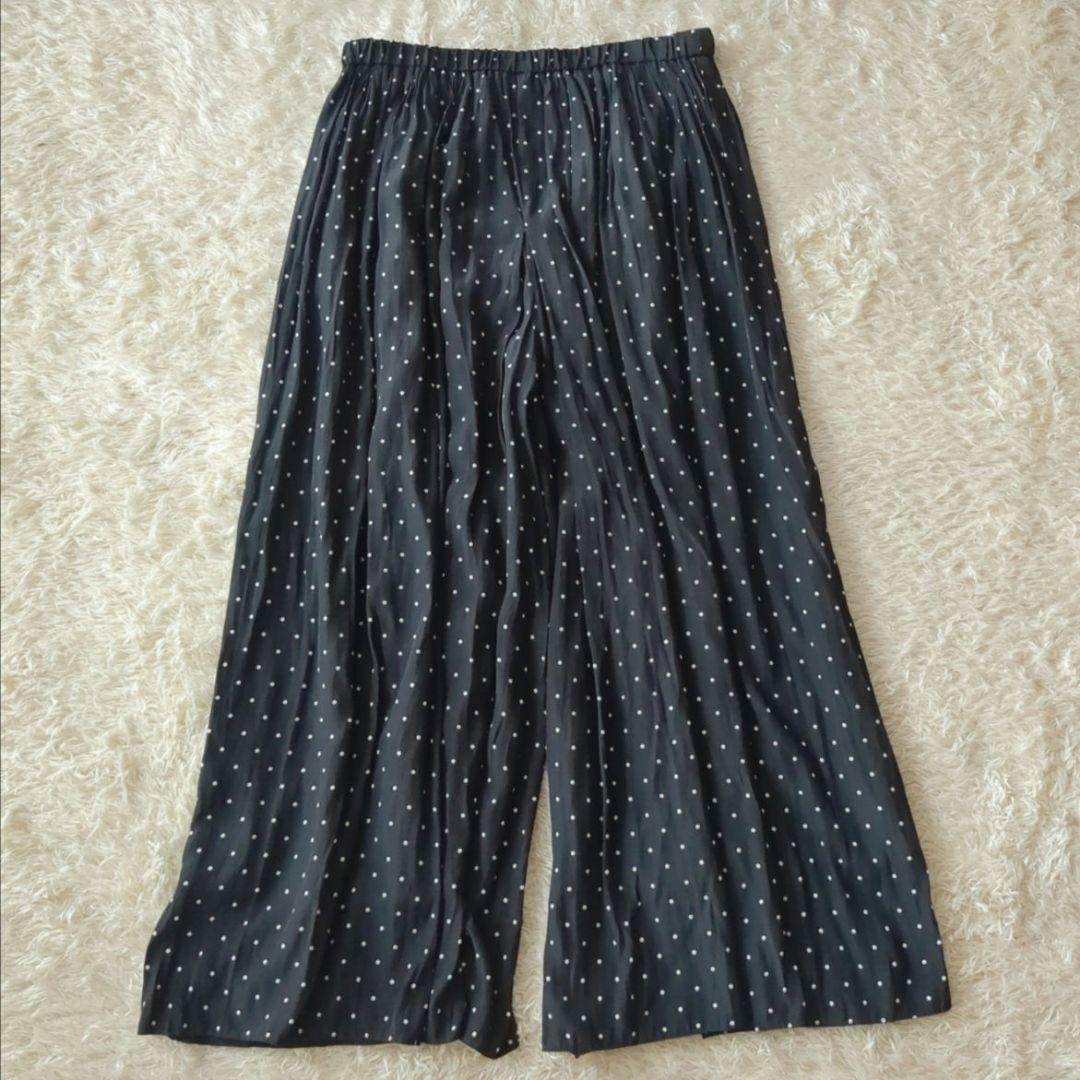 ビアズリー♥シワシフォンギャザーパンツ ドット FREE　日本製