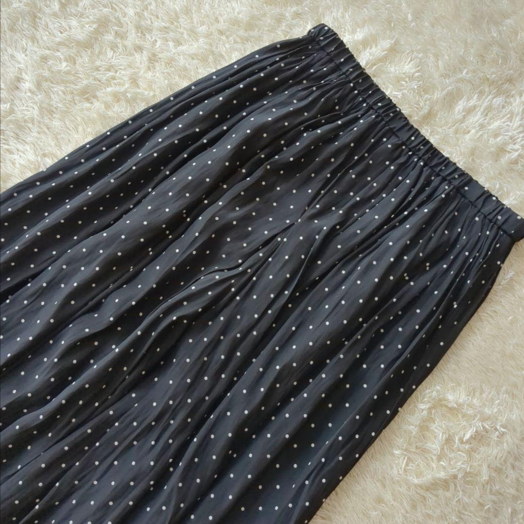 ビアズリー♥シワシフォンギャザーパンツ ドット FREE　日本製