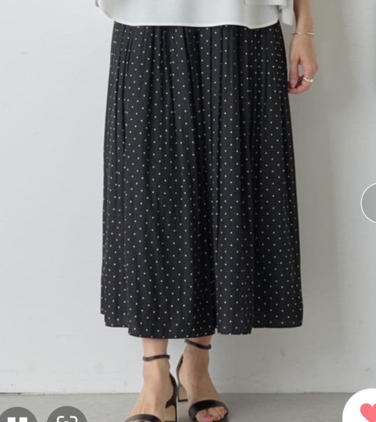 ビアズリー♥シワシフォンギャザーパンツ ドット FREE　日本製