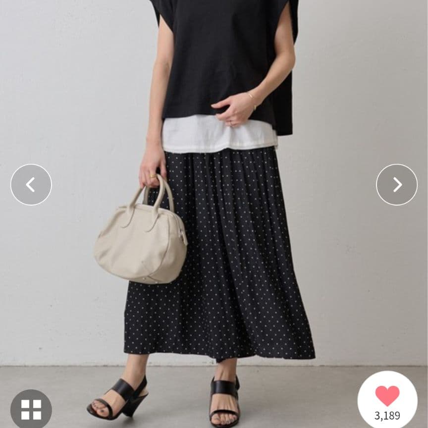 ビアズリー♥シワシフォンギャザーパンツ ドット FREE　日本製