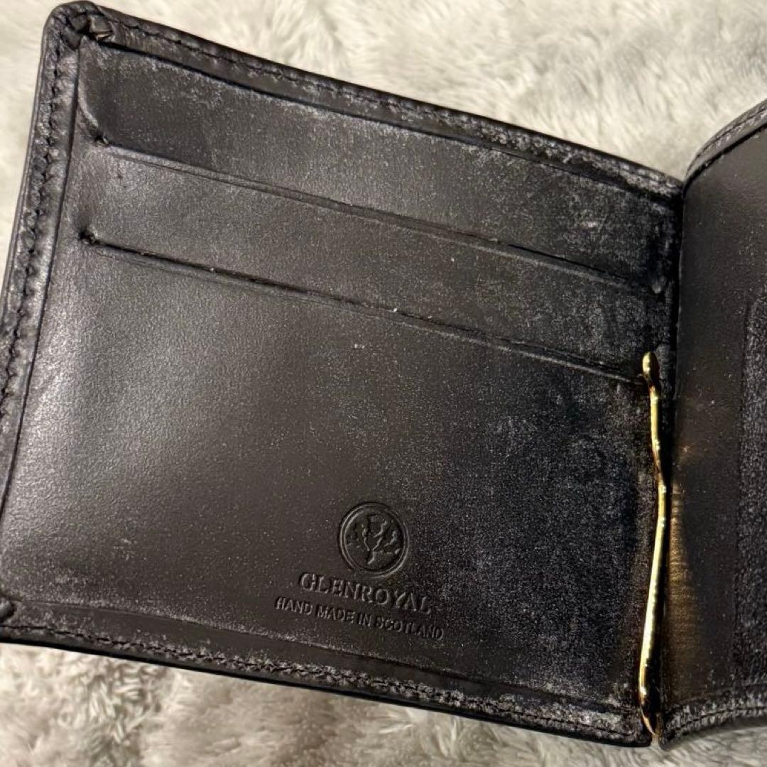 ⭐️未使用品⭐️　グレンロイヤル　マネークリップ　二つ折り財布　ブラック　レザー