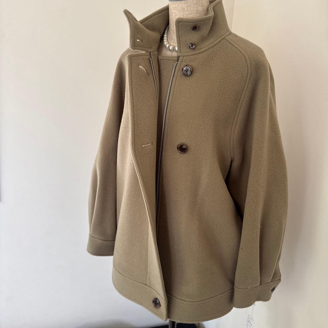 新品⭐︎simウールモッサジップジャケット オリーブカーキウール混合コート