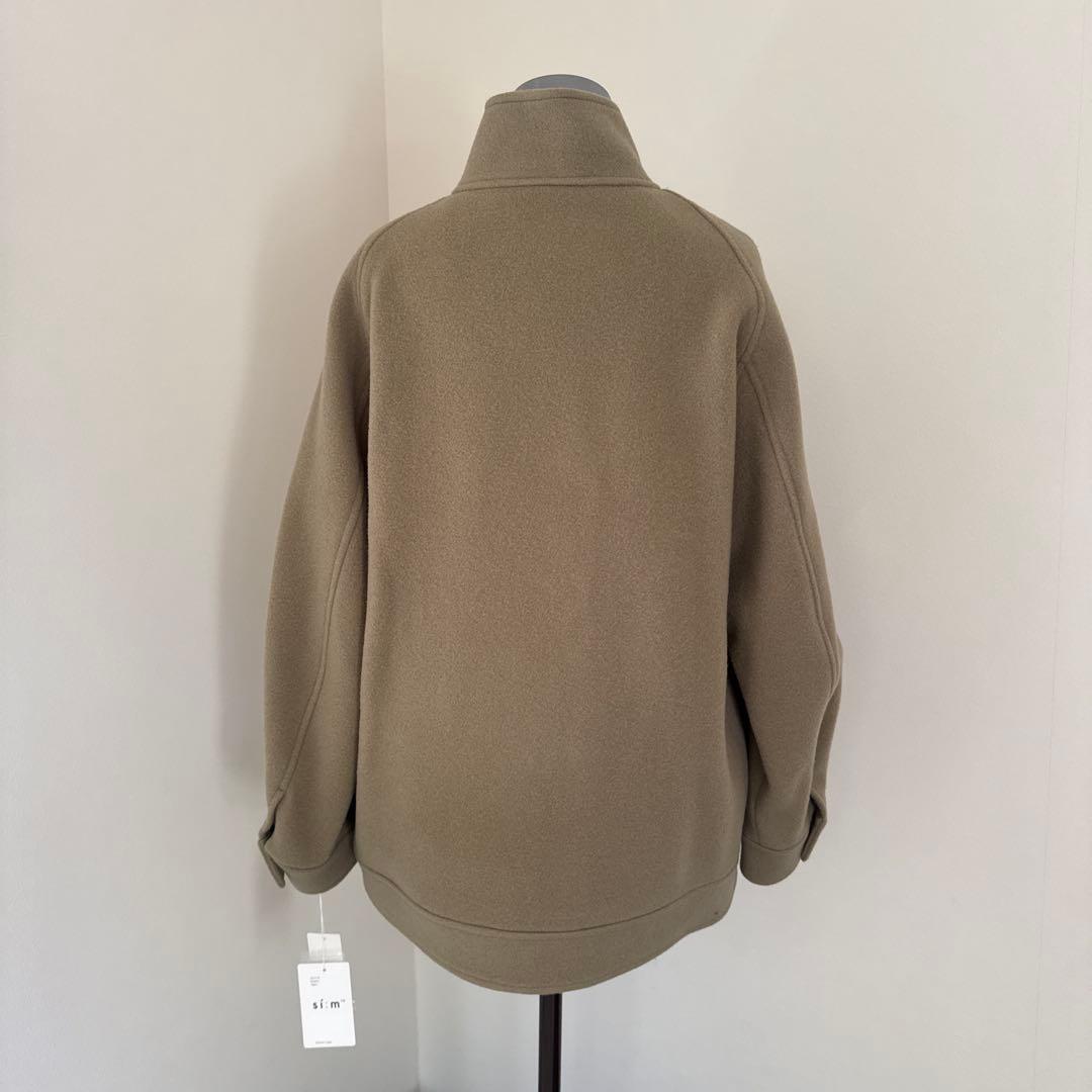 新品⭐︎simウールモッサジップジャケット オリーブカーキウール混合コート