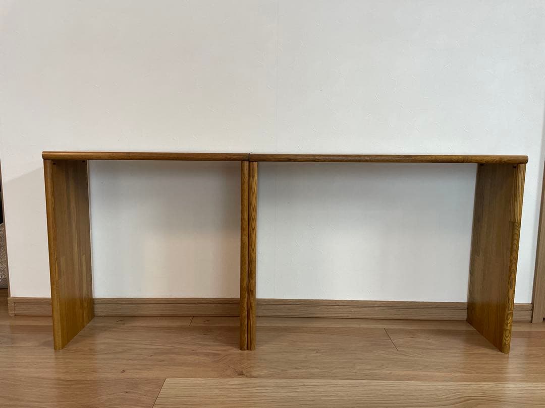 KAWAUSO様　オーダーオープンシェルフ　オーク　無垢材　ダークオーク　ベンチ