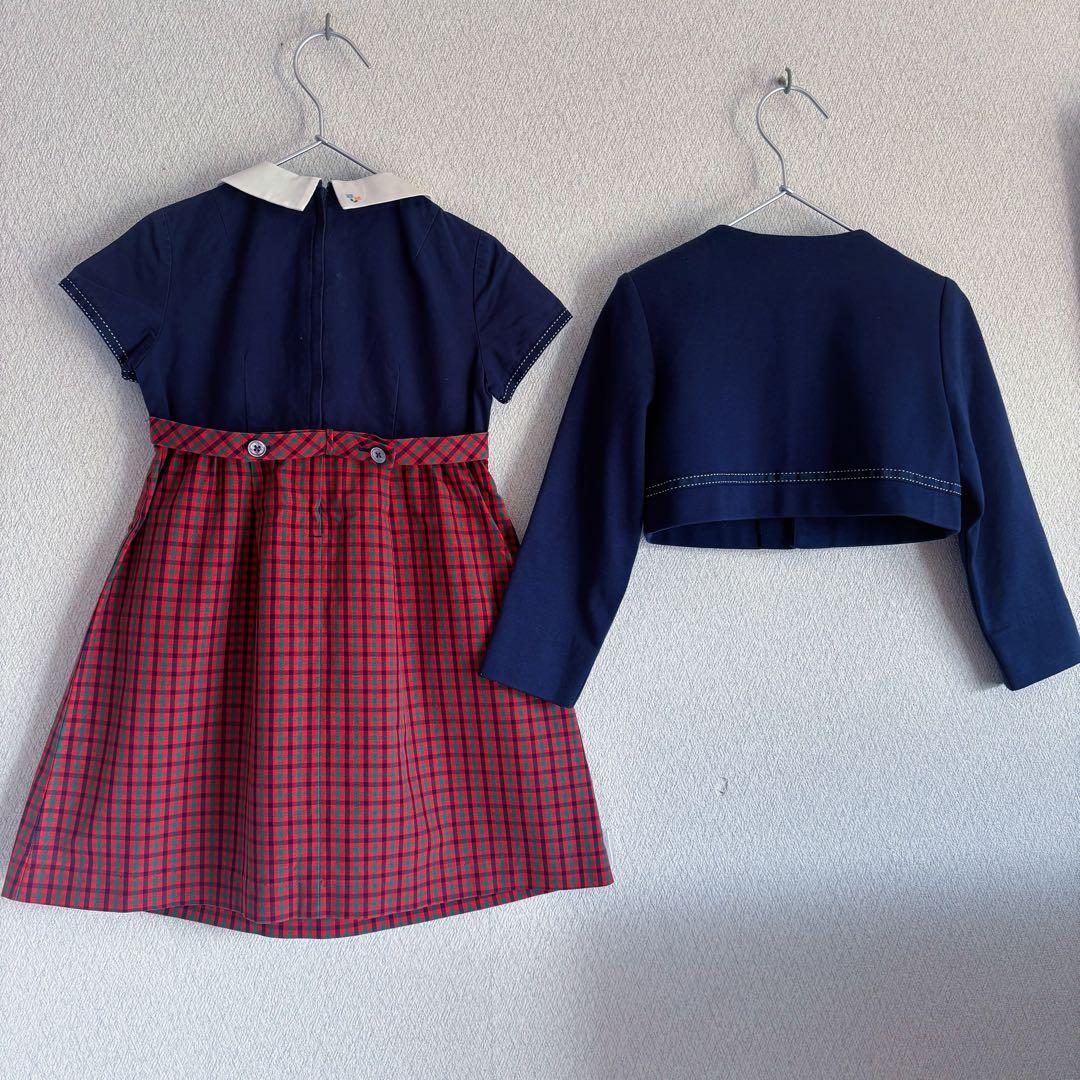 familiar アンサンブル ファミリアチェック ボレロ ワンピース 110