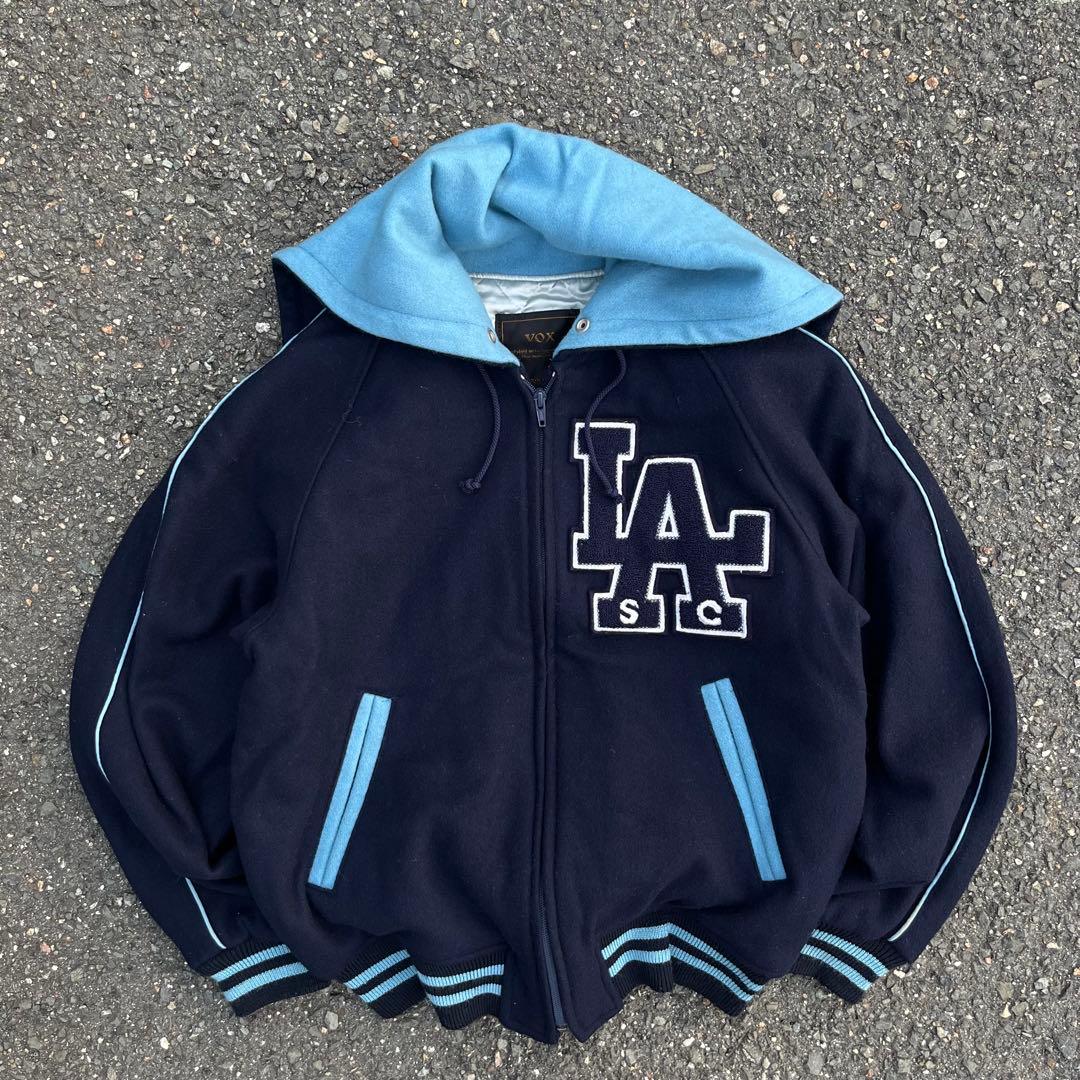 vintage ウール　スタジャン　短丈　y2k LA シティー　80s 90s