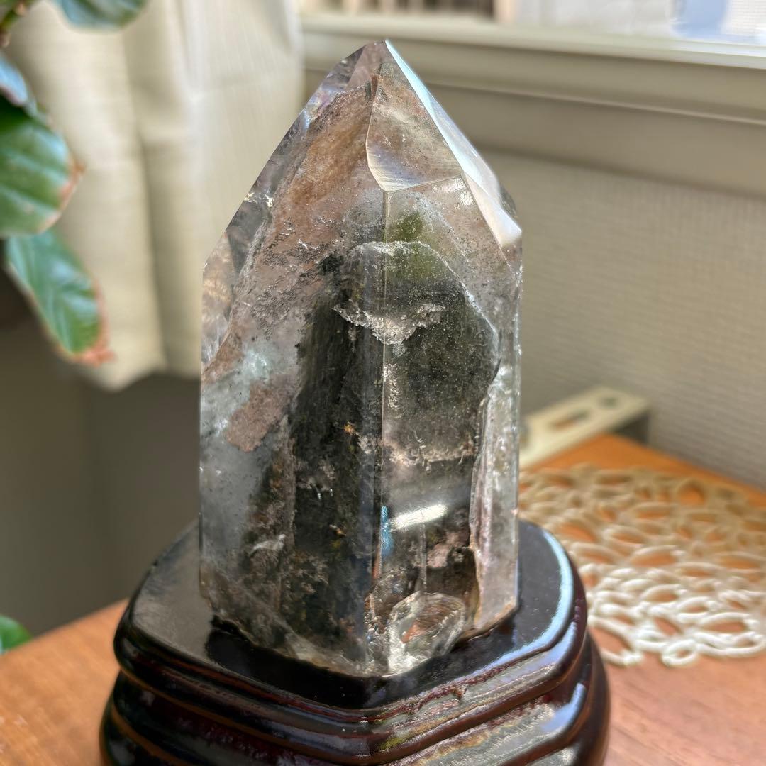 天然石 グリーン四季ガーデンクォーツ 原石置物522g