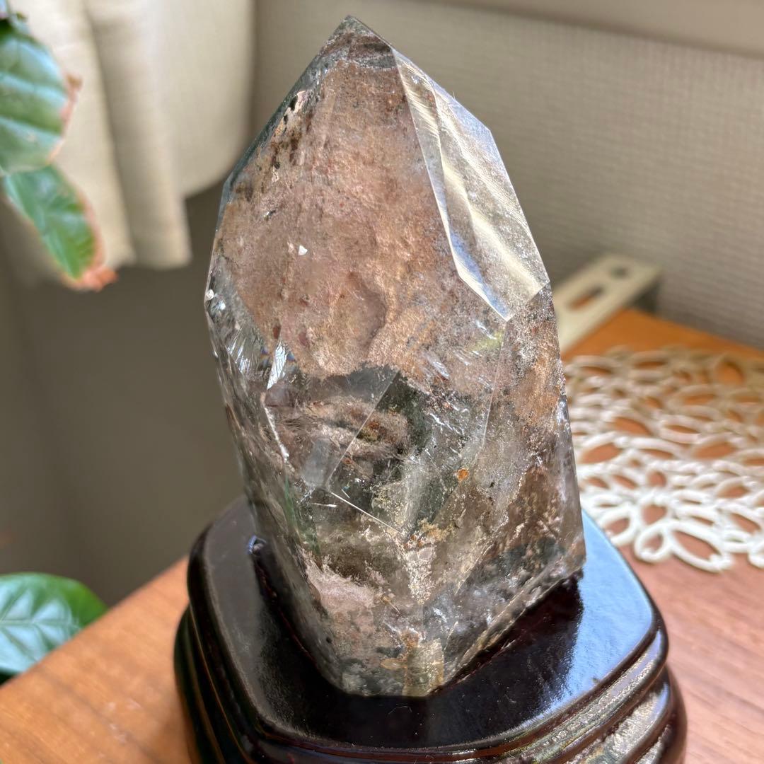 天然石 グリーン四季ガーデンクォーツ 原石置物522g