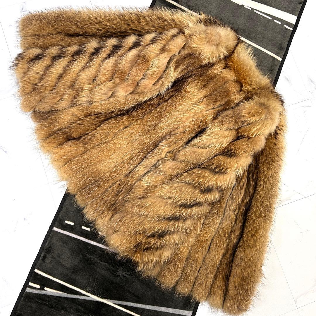 高級 フォックス クロップド コート 毛皮 レディース レッドフォックス