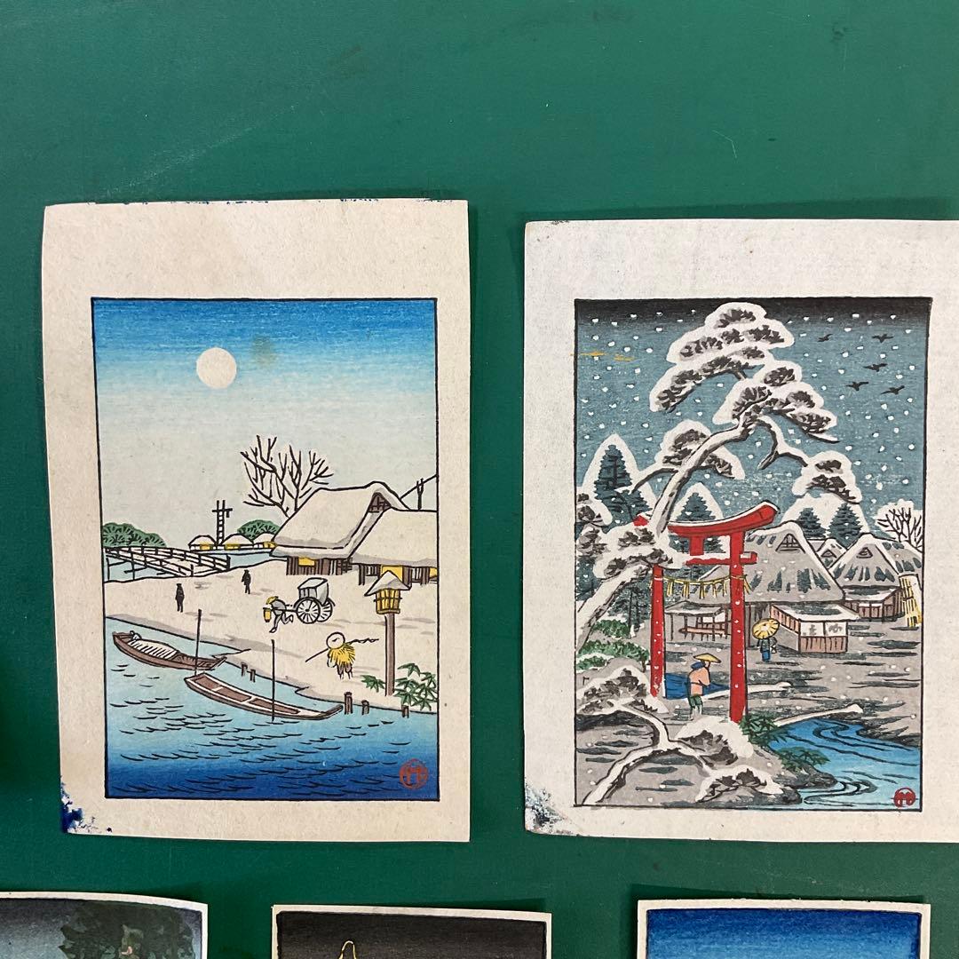 短冊版画　小さな版画　14点　昭和10年頃のもの　木版画