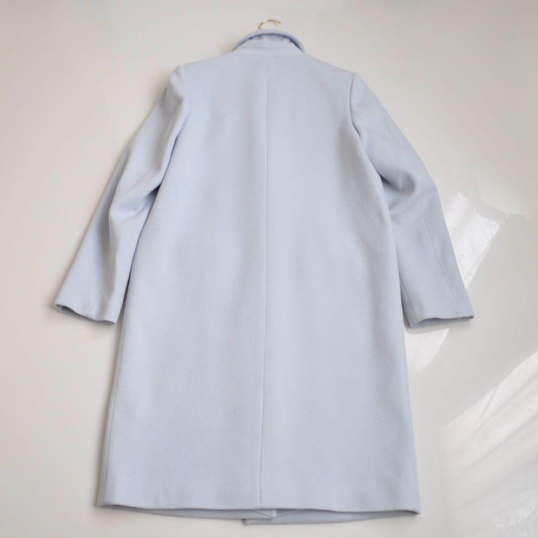 Theory luxe ♡ ウール ワンボタンチェスターコート 淡ブルー