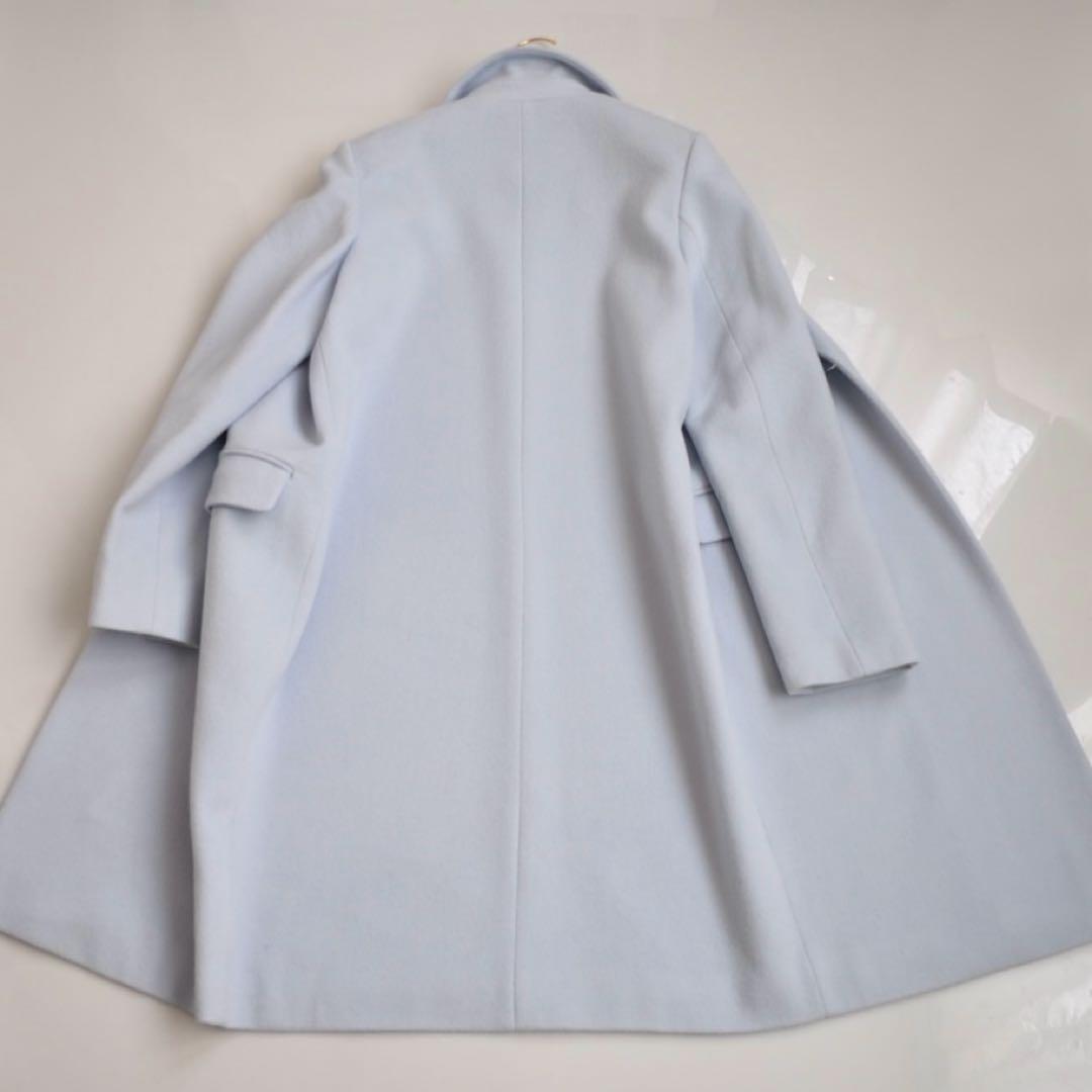 Theory luxe ♡ ウール ワンボタンチェスターコート 淡ブルー