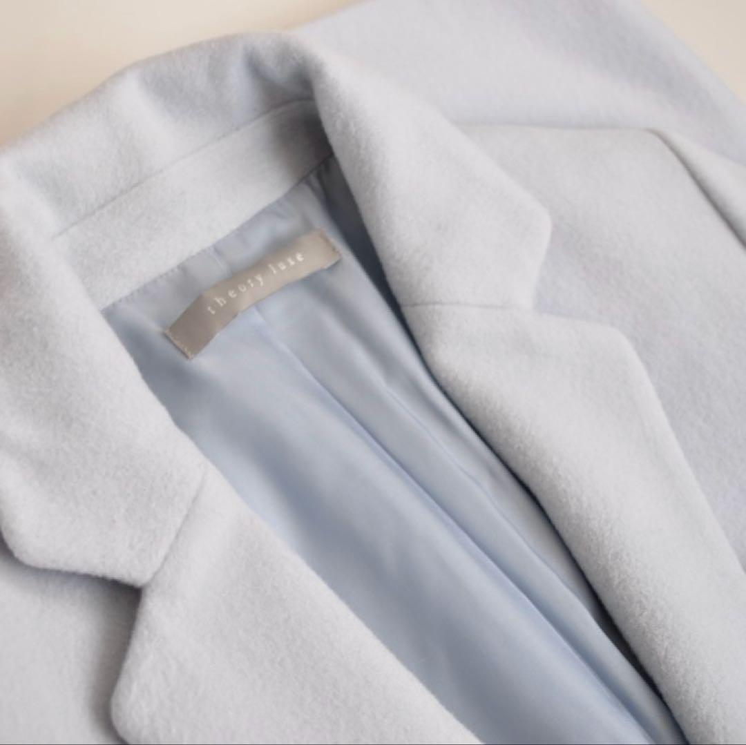 Theory luxe ♡ ウール ワンボタンチェスターコート 淡ブルー