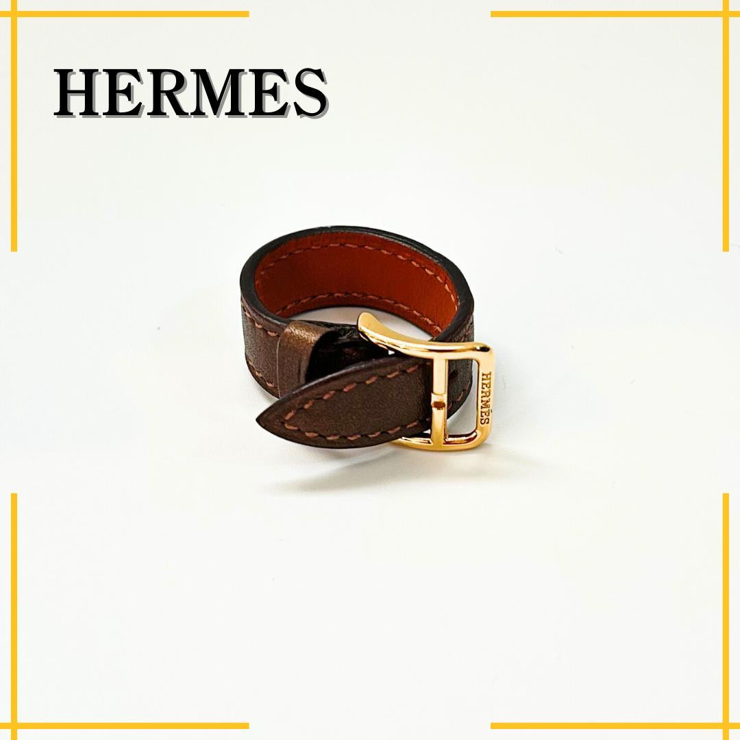 【HERMES】エルメス レザー ベルトモチーフ スカーフリング スカーフ留め