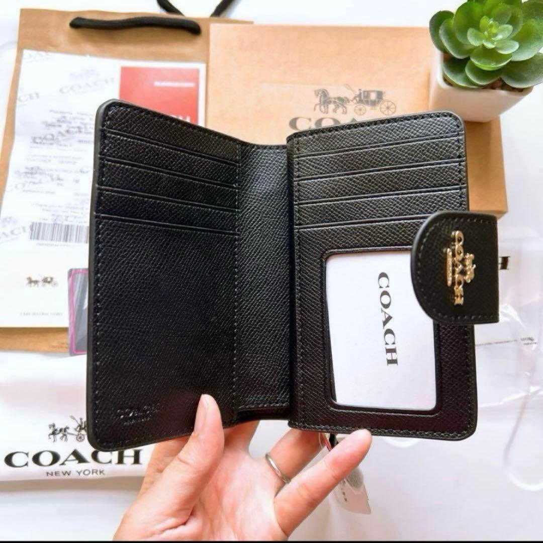 ✨新品未使用✨COACH 二つ折り財布　レザー　ブラック　ユニセックス