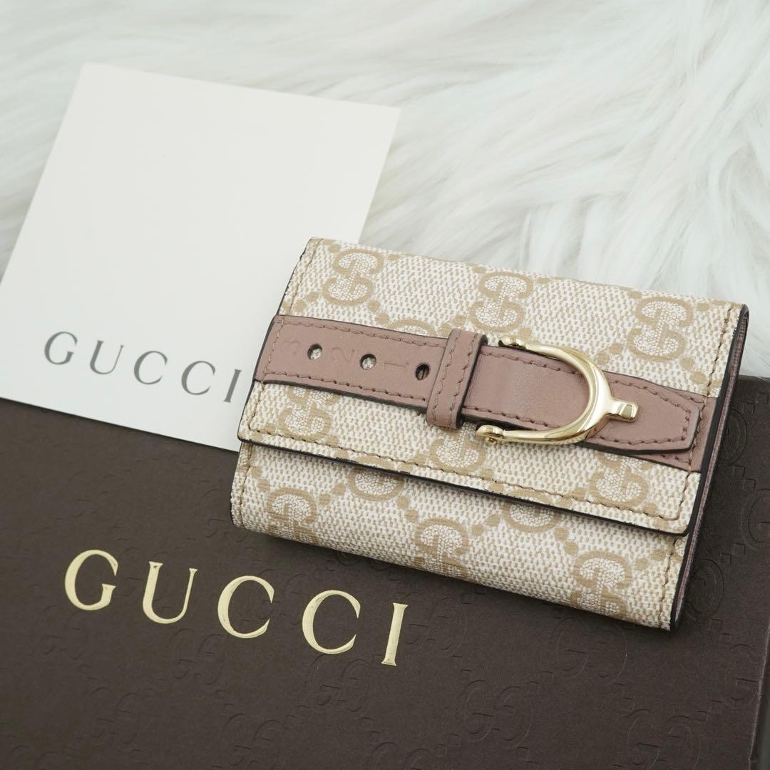 未使用級の状態　GUCCI グッチ　キーケース　GGシュプリーム　金具　ベルト