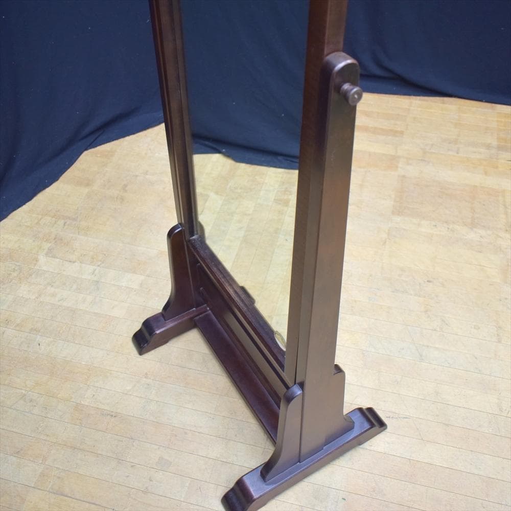 北海道民芸家具　樺 カバ材　無垢　姿見　鏡　ミラー　スタンドミラー　全身鏡　置型