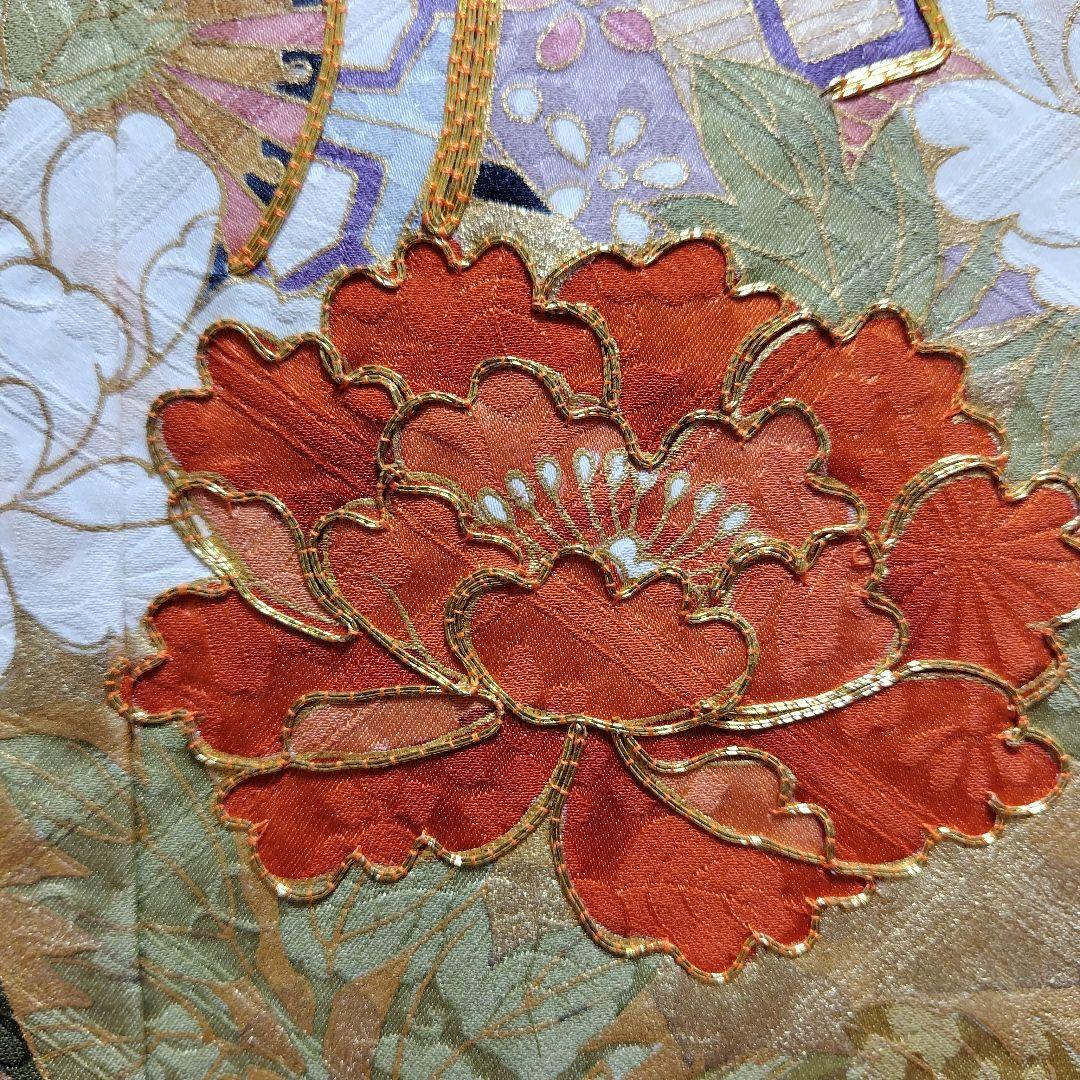 振袖フルセット(7点)・成人式・金彩加工・くすみ・ピンク・古典柄・正絹