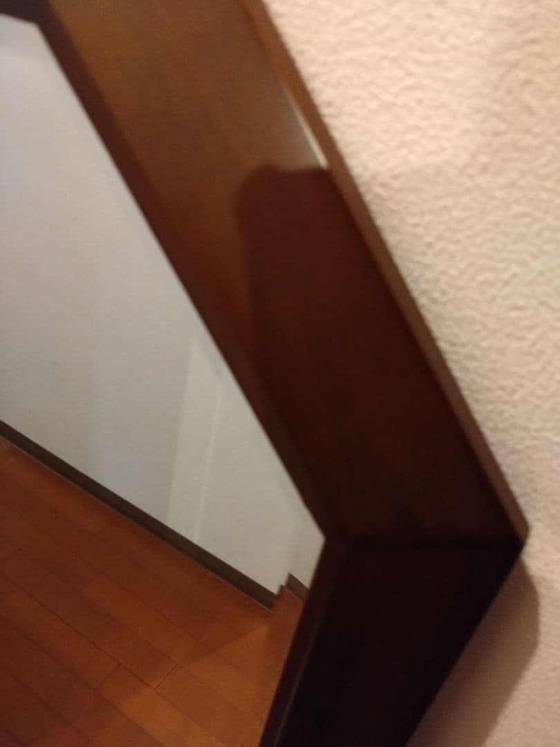 まるアンティークダークブラウン姿見　鏡