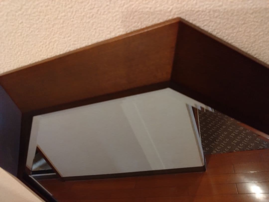 まるアンティークダークブラウン姿見　鏡