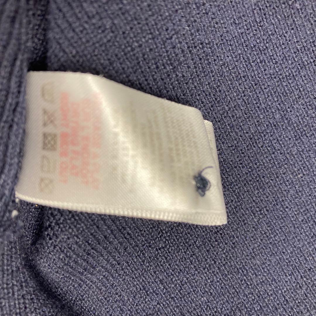 クリスチャンディオール　長袖　　プリーツ　ワンピース　ビー　刺繍　8 ネイビー