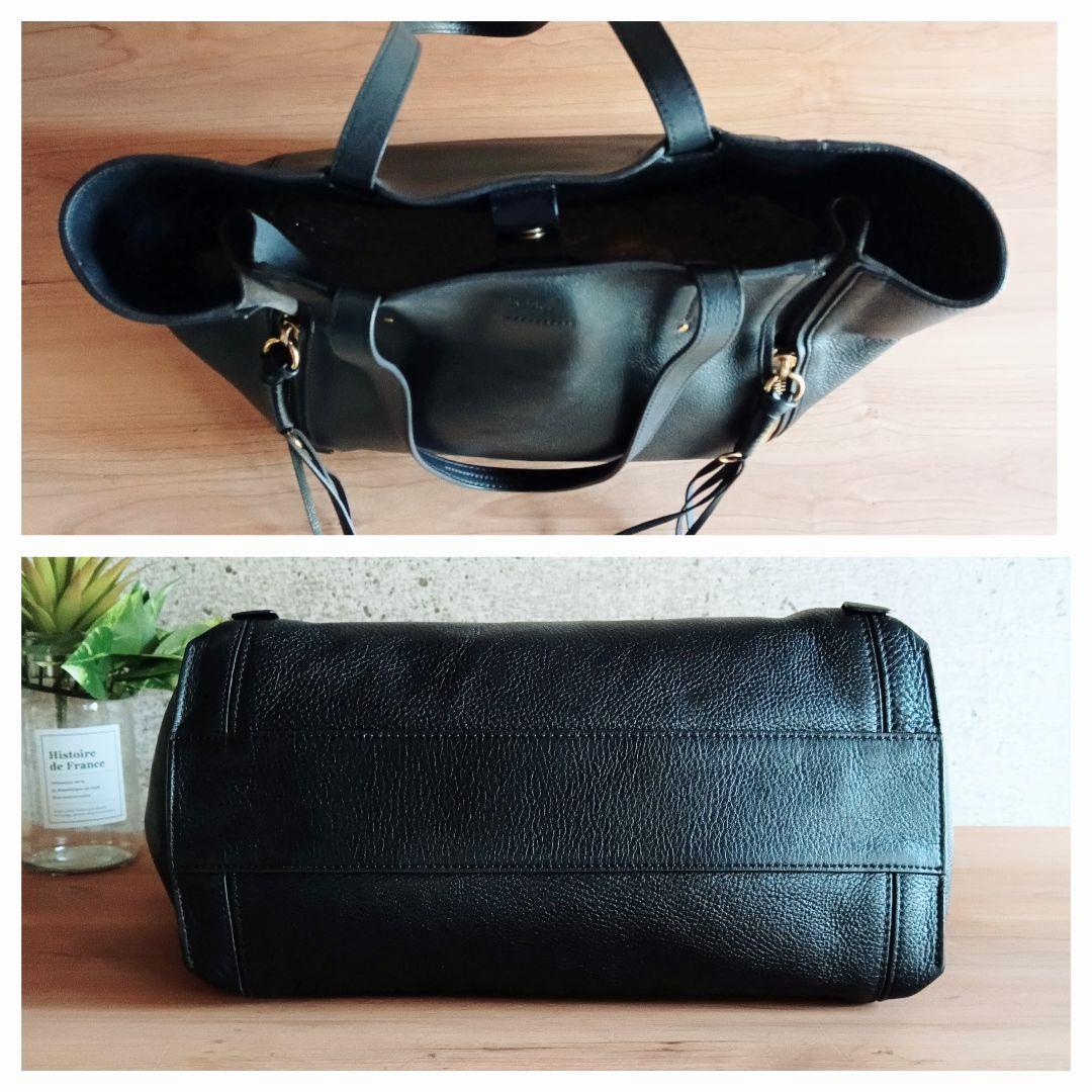 良品 クロエ レザー Milo マイロ トート ハンド ショルダーバッグ 鞄 黒