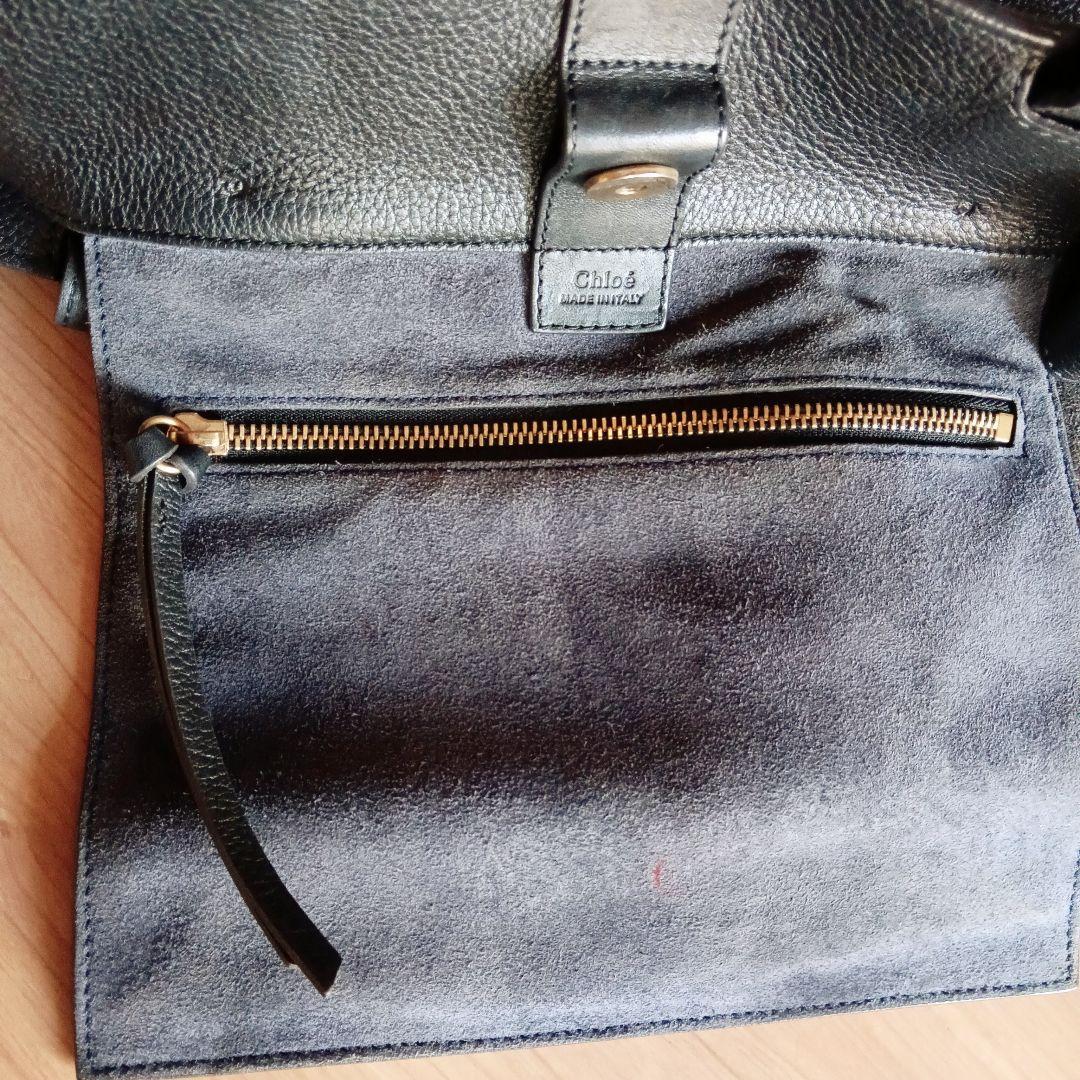 良品 クロエ レザー Milo マイロ トート ハンド ショルダーバッグ 鞄 黒