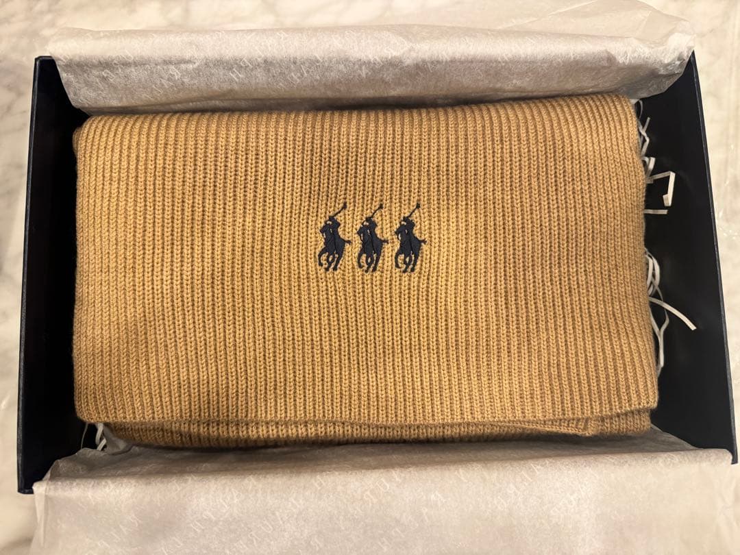 新品⭐︎未使用⭐︎トリプルポニー　Ralph Lauren ベージュ マフラー