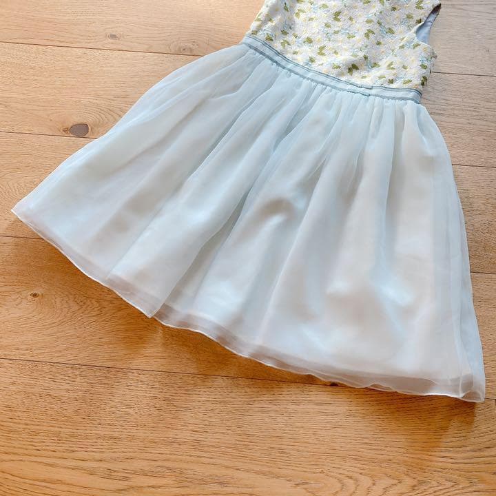 新品　組曲キッズ　ワンピース　110　ドレス　マーガレット　青系　6373