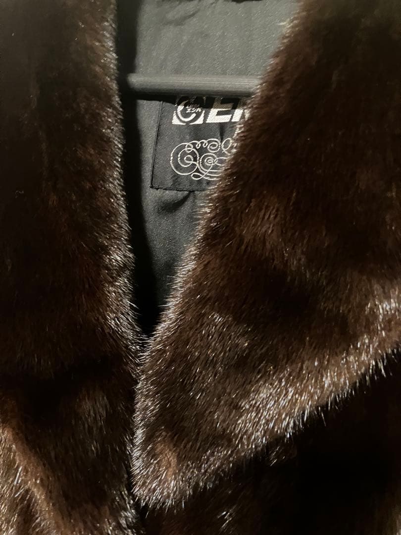 EMBA ブラックミンクファーコート　毛皮コート